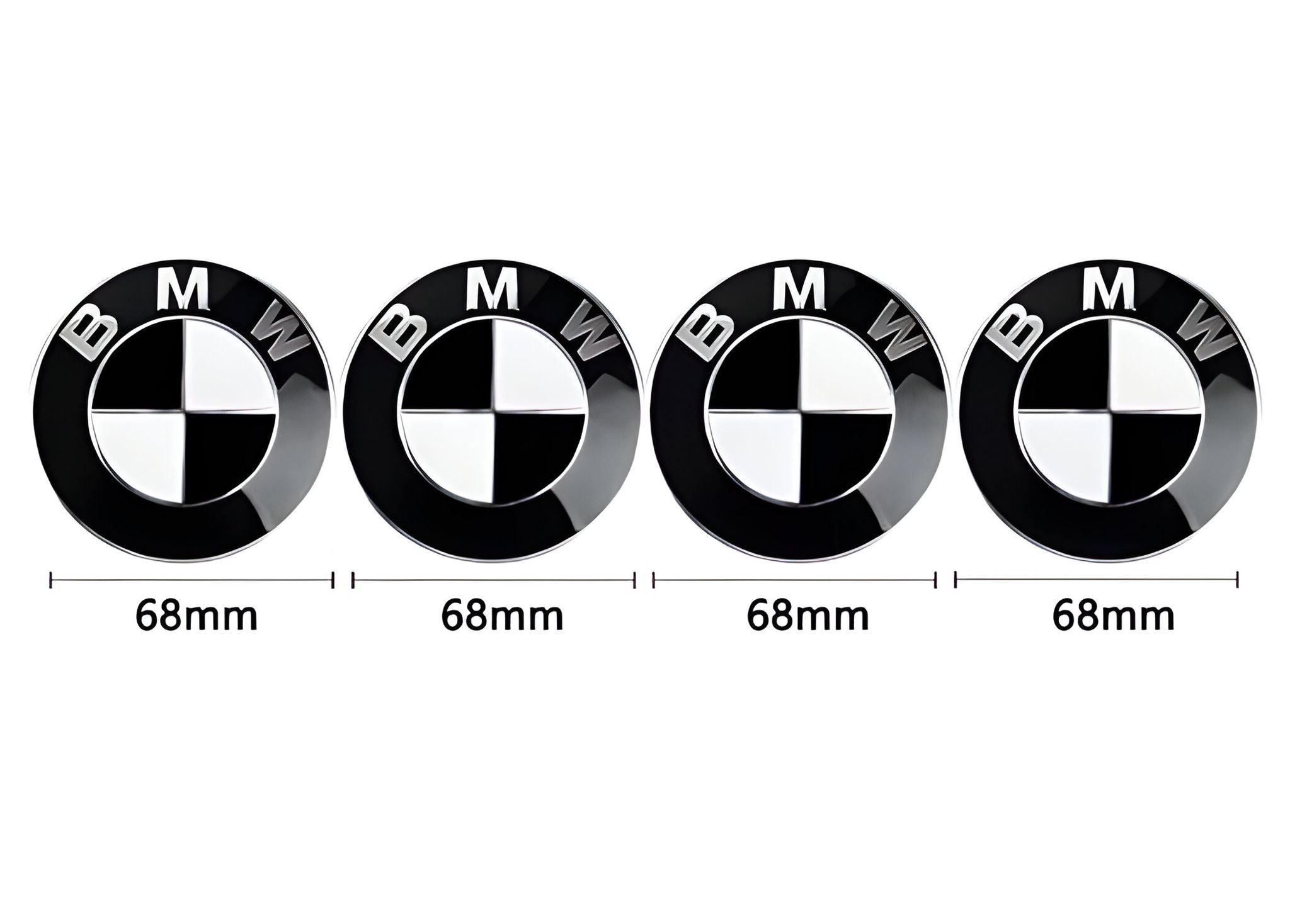 CAPUCHON DE MOYEU CENTRAL BMW BLACK & WHITE